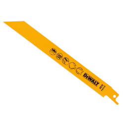 DEWALT DT2354-QZ Bi Metal Sabre Blade for Metal Pipes &amp; Profiles 203mm Pack of 5