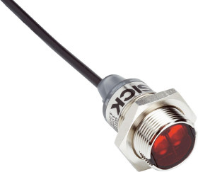 Czujniki fotoelektryczne Bliskość Cylindryczne SICK NPN zakres 3 → 115 mm Precyzyjne światło LED