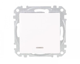 Przycisk 1-biegunowy z podświetleniem, biały, Sedna Design i Elements SDD111111L