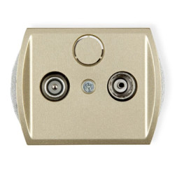 TREND Gniazdo antenowe RTV przelotowe 9dB złoty 6G9P