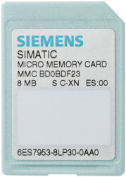 Karta pamięci Siemens Karta pamięci C7, ET200S, S7-300 6ES7953-8LP31-0AA0 0.94 x 0.05 x 1.26 cala