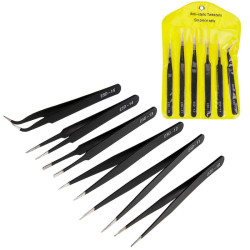 Zestaw pęset ESD metalowych pinceta pęsety 6 szt