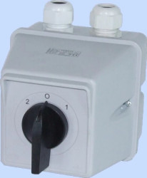 Łącznik krzywkowy 2-0-1 3P 63A IP44 ŁK 63-73 w obudowie sieć-agregat 926373