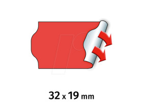30007361 Price labels, 32x19 mm, permanent, red, 5000 pieces