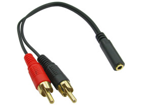 Złącze AUX złącze A: Jack stereo 3,5 mm złącze B: RCA x 2 długość 200mm RS PRO Czarny rodzaj A Męskie rodzaj B Męskie