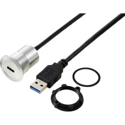 TRU COMPONENTS TC-13376308 USB-C 3.1 to USB-A 1m cable silver single piece