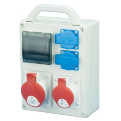 Rozdzielnica przenośna R-BOX 240R 4S 1x32A/5P 1x16A/5P 2x250V, puste okno IP44 B.1701R