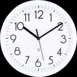 CLWA105WT Wall clock, diameter: 220 mm, plastic, white