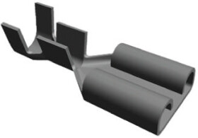 TE Connectivity Konektor płaski FASTON .250 Żeńskie Czarny 6.35 x 0.81 mm długość 0.753cal Izolacja: Nieizolowane Nikiel