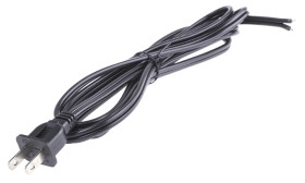 Przewód zasilania, złącze A: Bez zakończenia, złącze B: Wtyk amerykański typu A 2m 10 A 125 V 0,824 mm² Czarny