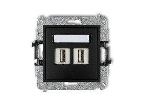 MINI Gniazdo USBx2 podwójne-AA 3.0 czarny mat 12MGUSB-6 KARLIK