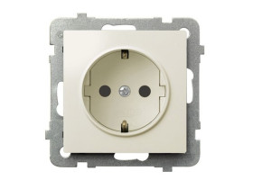 IMPRESJA Gniazdo pojedyncze z uziemieniem schuko ecru GP-1YS/m/27 OSPEL