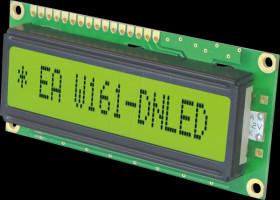 EA W161-DNLED LCD module, 1x16, H:6.6mm, ge/gn, w.Bel.