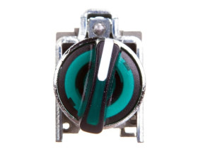 Przełącznik 2 położeniowy pokrętło 22mm zielony 1Z 1R bez samopowrotu XB4BK123M5