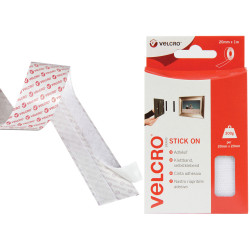 VELCRO&#xAE; Brand 60210 Stick On Tape 20mm x 1m White