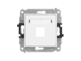 MINI Mechanizm gniazda multimedialnego pojedynczego bez modułu (standard Keystone) biały mat 25MGM-1P KARLIK