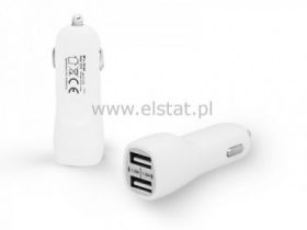 Ładowarka sam. 2x USB ( max x 2,1A) biała