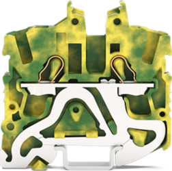 2 wire mini protective earth terminal block, spring-clamp connection, 0.25-4.0 mm², 1 pole, green-yellow, 2052-1207
