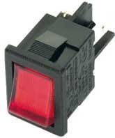 MK1021R Przełącznik kołyskowy, czerwony dwubiegunowy 230V ON-OFF [DPST] otwór montażowy: 19.2x13mm