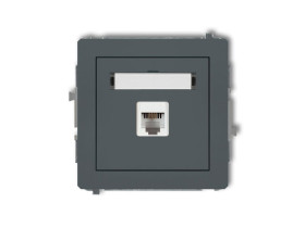 DECO Gniazdo telefoniczne 1xRJ11 4-stykowy beznarzędziowe grafitowy mat 28DGT-1 KARLIK