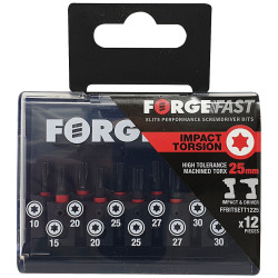 ForgeFix FFBITSETT1225 ForgeFast TORX&#xAE; Compatible Impact Bit Set, 12 Piece