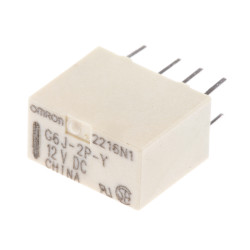 Przekaźnik sygnału, 12V dc, 1 A, DPDT, 2-polowy, montaż PCB, Omron G6J