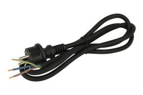 Kabel; zasilający; H05RR-3x1,5mm2 1,5m; wtyk sieciowy CEE 7/7 prosty; przewody; 1,5m; czarny; 3 żyły; 1,50mm2; Metpol; guma; okr
