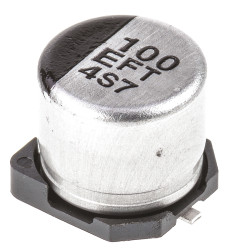 Kondensator 100μF 25V dc SMD Panasonic roztaw: 1.8mm 6.3 (Dia.) x 5.8mm