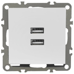 QUADRA Gniazdo 2x USB 2.1A białe