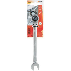 kwb 460413 double-ended ratchet spanner 13mm CV-steel satin finish