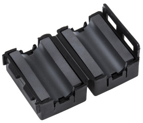 Rdzeń ferrytowy średnica otworu 10.15 mm Tłumienie zakłóceń elektromagnetycznych Nie otwory: 1 11 mm Zatrzaski do kabli