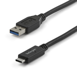 Kabel USB Złącze A USB A Złącze B USB C dł. 1m Kabel ładujący USB-C USB 3.1 kolor: Czarny