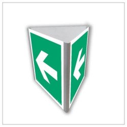 ZNAK - AE805 Kierunek drogi ewakuacyjnej (3D dościenny) 25 x 25 cm PN - Płyta 1mm