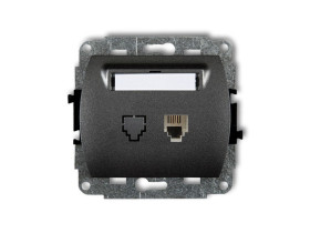 TREND Gniazdo telefoniczne 1xRJ11 4-stykowy grafitowy 11GT-1 KARLIK