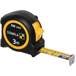 Stabila 19570 BM 100 Tape 3m Durable ABS, Easy-Read, Break-Proof Casing
