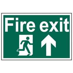 Scan 1505 Fire Exit Running Man Arrow Up - PVC 300 x 200mm