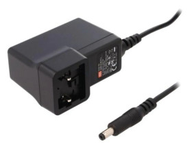 GEM18I09-P1J Zasilacz impulsowy, sieciowy,wtykowy, 9VDC, 2A, 18W, Wyj: 5,5/2,1