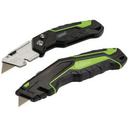 Draper 04773 Retractable &amp; Folding Trimming Knife Set - 10xSK2 Two Notch Blades