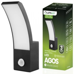 Kinkiet Elewacyjny Zewnętrzny LED 12W 4000K Czujnik Ruchu AGOS LUMILED