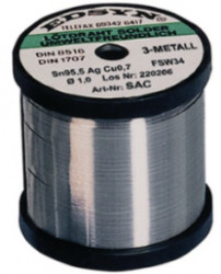 Solder, lead-free, SAC (Sn95.5AgCu0.7), Ø 1 mm, 70 g, SAC170