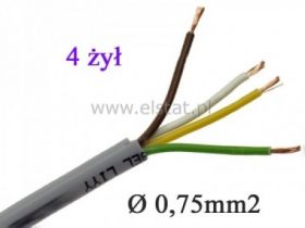Przewód sterowniczy LiYY, 4x0,75 350V, UNITRONIC