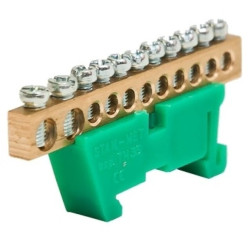 Listwa zaciskowa zerowa 9x10mm2 + 2x16mm2 zielona TH 35-11/25/Z