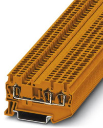 Through terminal block, spring balancer connection, 0.08-1.5 mm², 3 pole, 17.5 A, 6 kV, orange, 3037258
