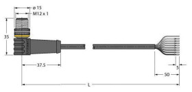 Turck 6625457 Kabel połączeniowy czujnika/aktuatora WSS8T-10/TEL, piny: 8, 10 m, 1 szt.