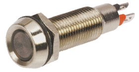 Lampka kontrolna do montażu panelowego 24V dc, biała 8.1mm LED Chrom Końcówka lutownicza Marl