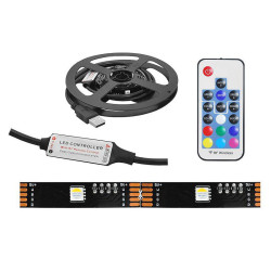 Taśma LED 5V RGB+W ciepły 2m + sterownik RF+USB ambilight TV 40xLED 5050
