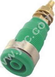 SEB 2600 G M4 GN Gniazdo bezp. 4mm, przyłącze M4+lutowane, 32A, zielony, Hirschmann, 972354104, SEB2600GGN