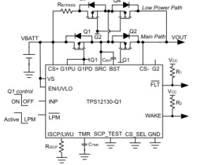 Automotive, 45V low-Iq high-side driver with low power mode and adjustable short circuit protection
