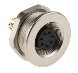 Złącze wielostykowe przemysłowe 7-pinowe M9, panelowe Gniazdo binder