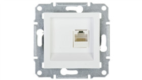 Asfora Gniazdo Komputerowe Pojedyncze Rj45 Kat.5E Bez Ramki Białe Eph4300721